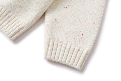 13DE MARZO Snow BabyBear Colorful Dot Scarf Sweater Beige - 13DE MARZO
