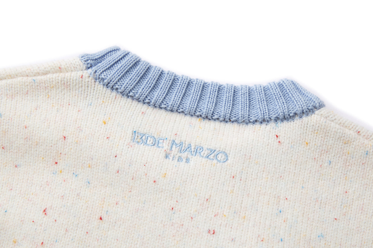 13DE MARZO Snow BabyBear Colorful Dot Scarf Sweater Beige - 13DE MARZO