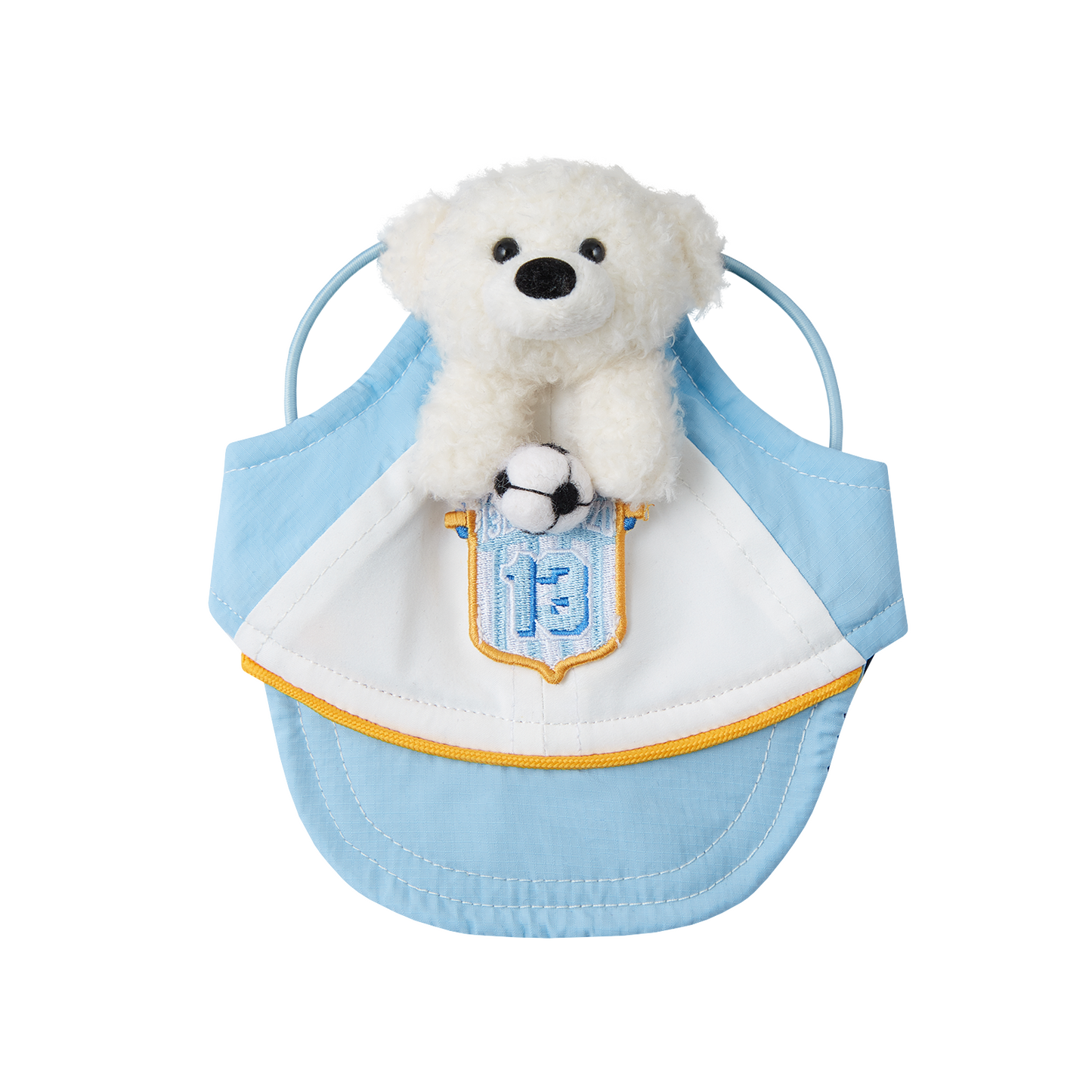 13DE MARZO Soccer Bear Pet Hat Blue