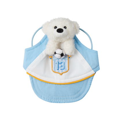 13DE MARZO Soccer Bear Pet Hat Blue