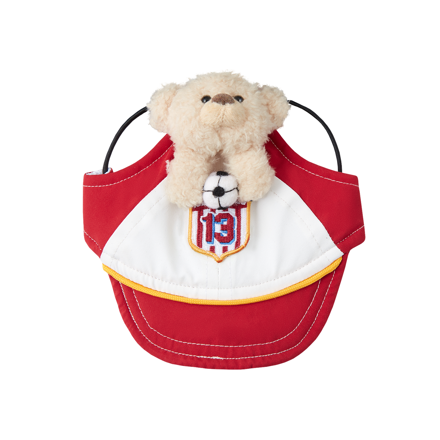13DE MARZO Soccer Bear Pet Hat Red