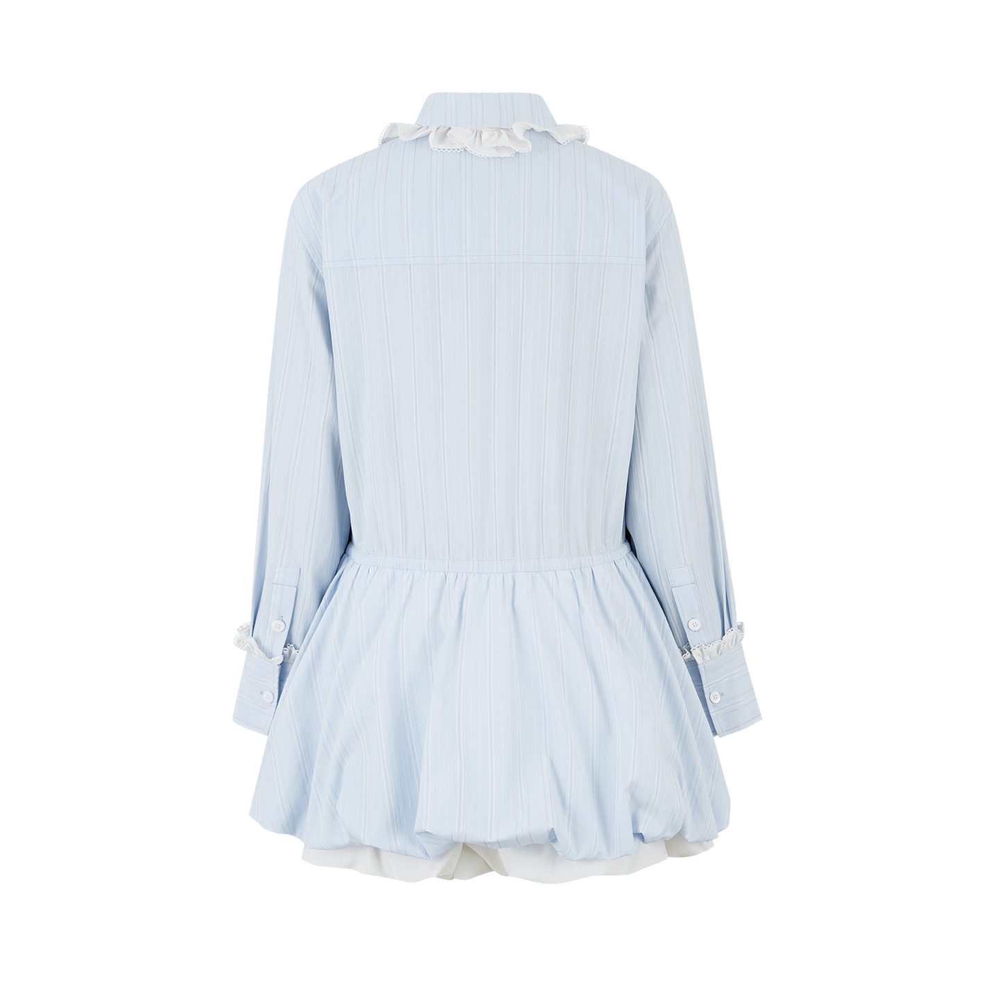 13DE MARZO Smocked Bouquet Sleeve Long Dress Blue - 13DE MARZO