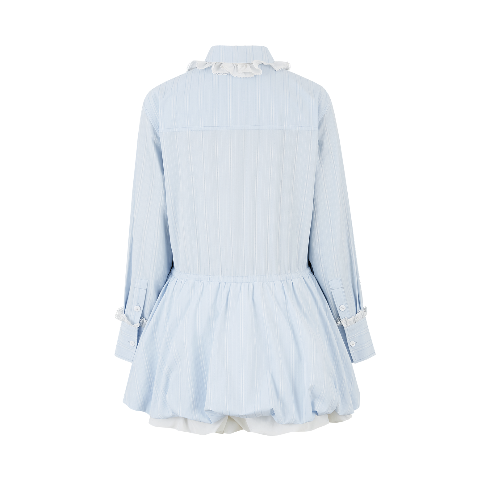 13DE MARZO Smocked Bouquet Sleeve Long Dress Blue - 13DE MARZO