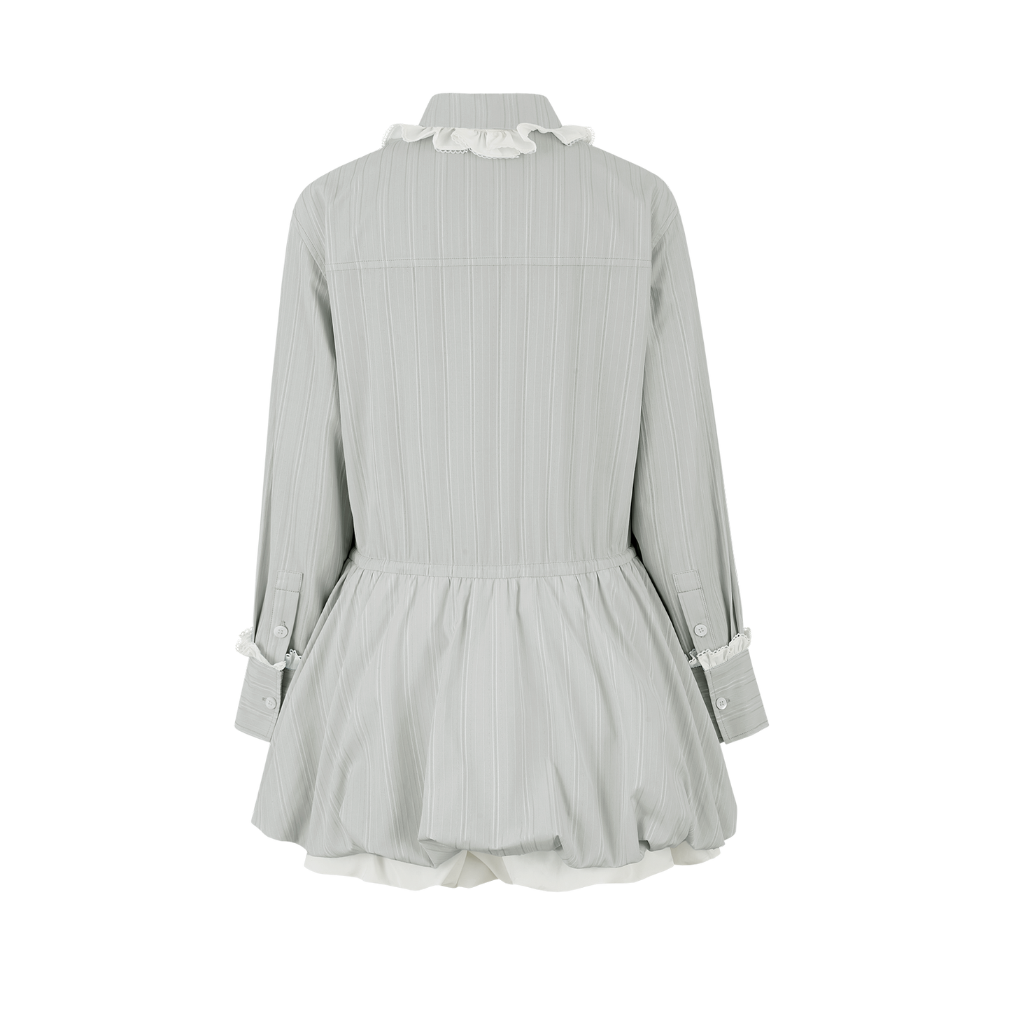 13DE MARZO Smocked Bouquet Sleeve Long Dress Grey - 13DE MARZO