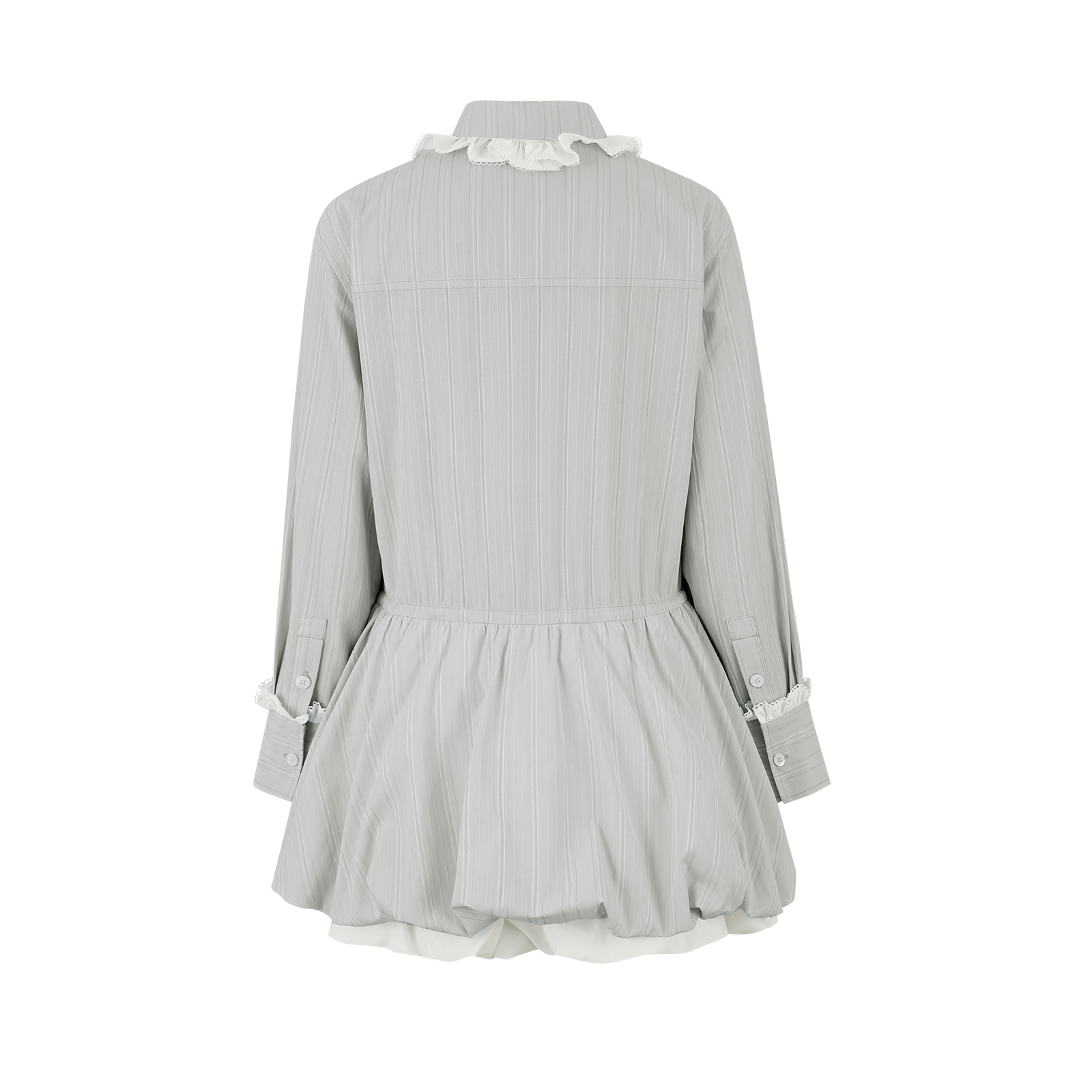 13DE MARZO Smocked Bouquet Sleeve Long Dress Grey - 13DE MARZO