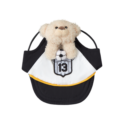 13DE MARZO Soccer Bear Pet Hat Black