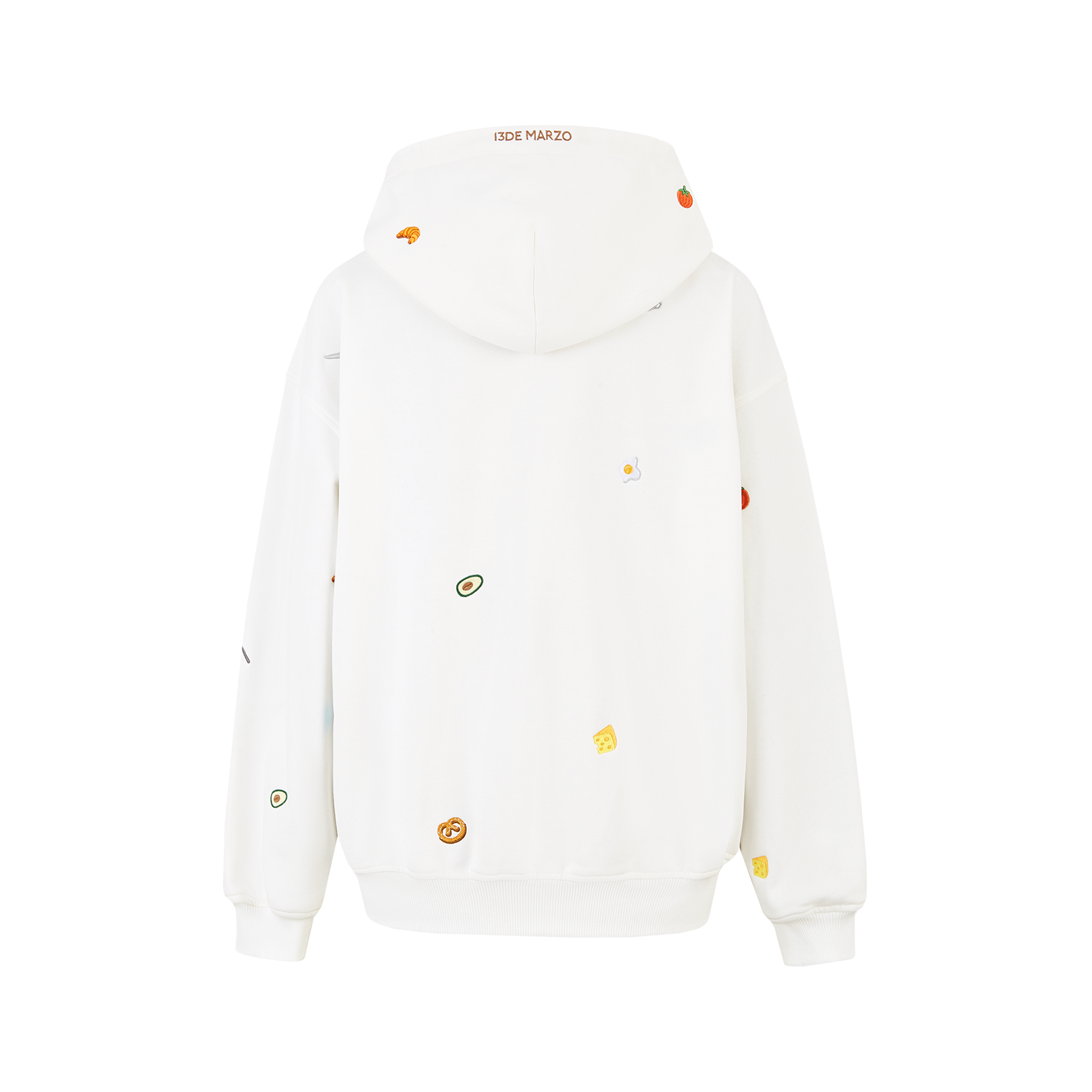 13DE MARZO Nutrition Breakfast Bear Hoodie White - 13DE MARZO