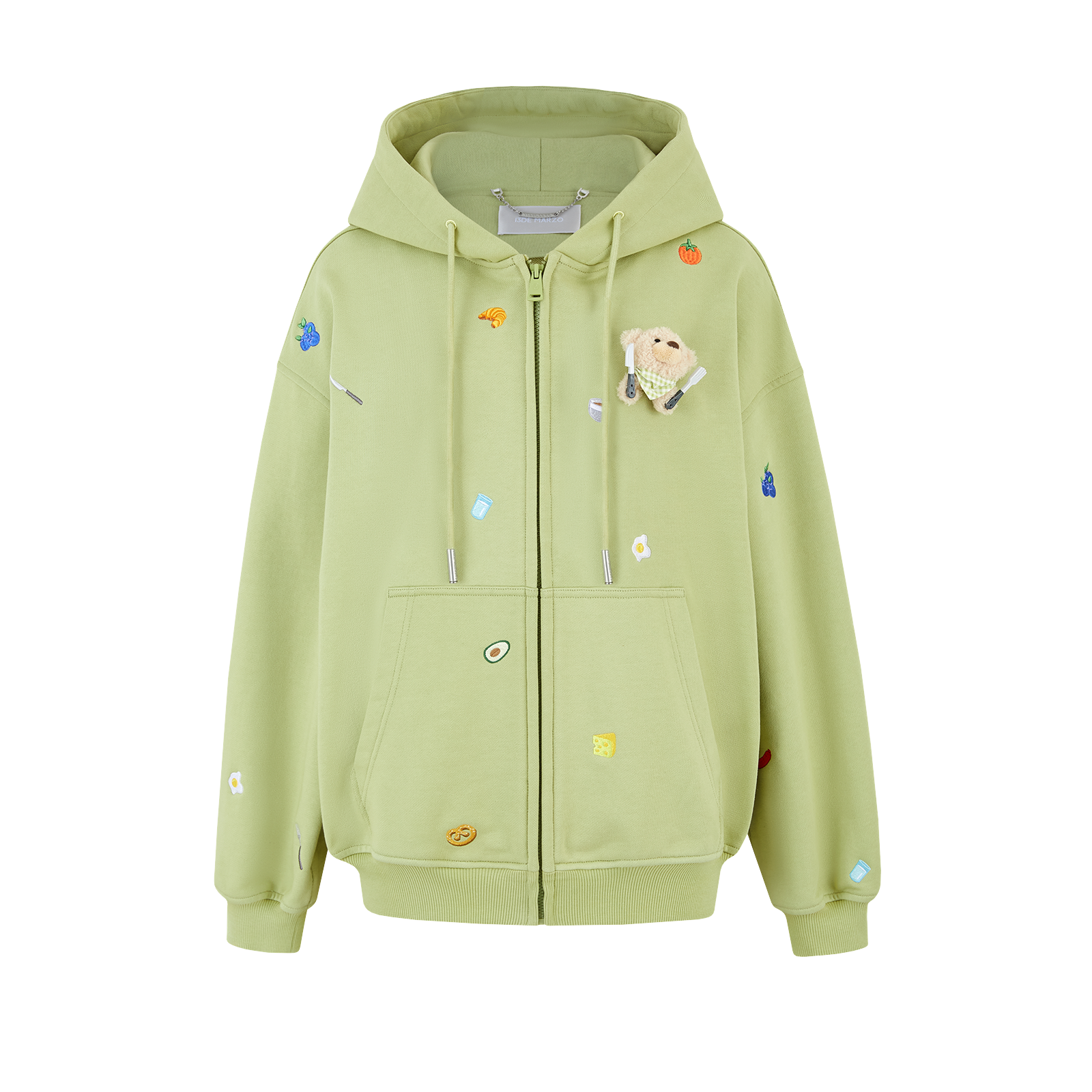 13DE MARZO Nutrition Breakfast Bear Hoodie Green - 13DE MARZO