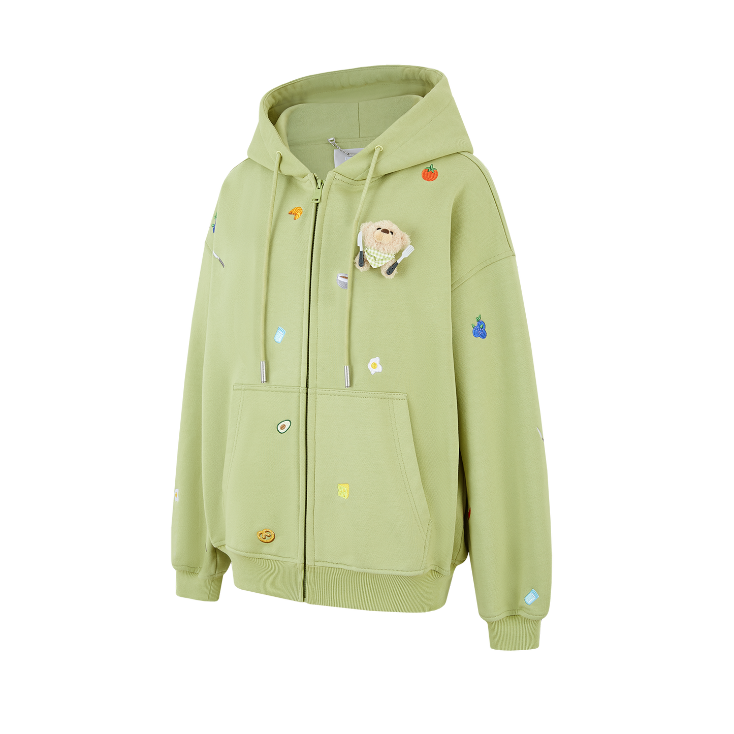 13DE MARZO Nutrition Breakfast Bear Hoodie Green - 13DE MARZO