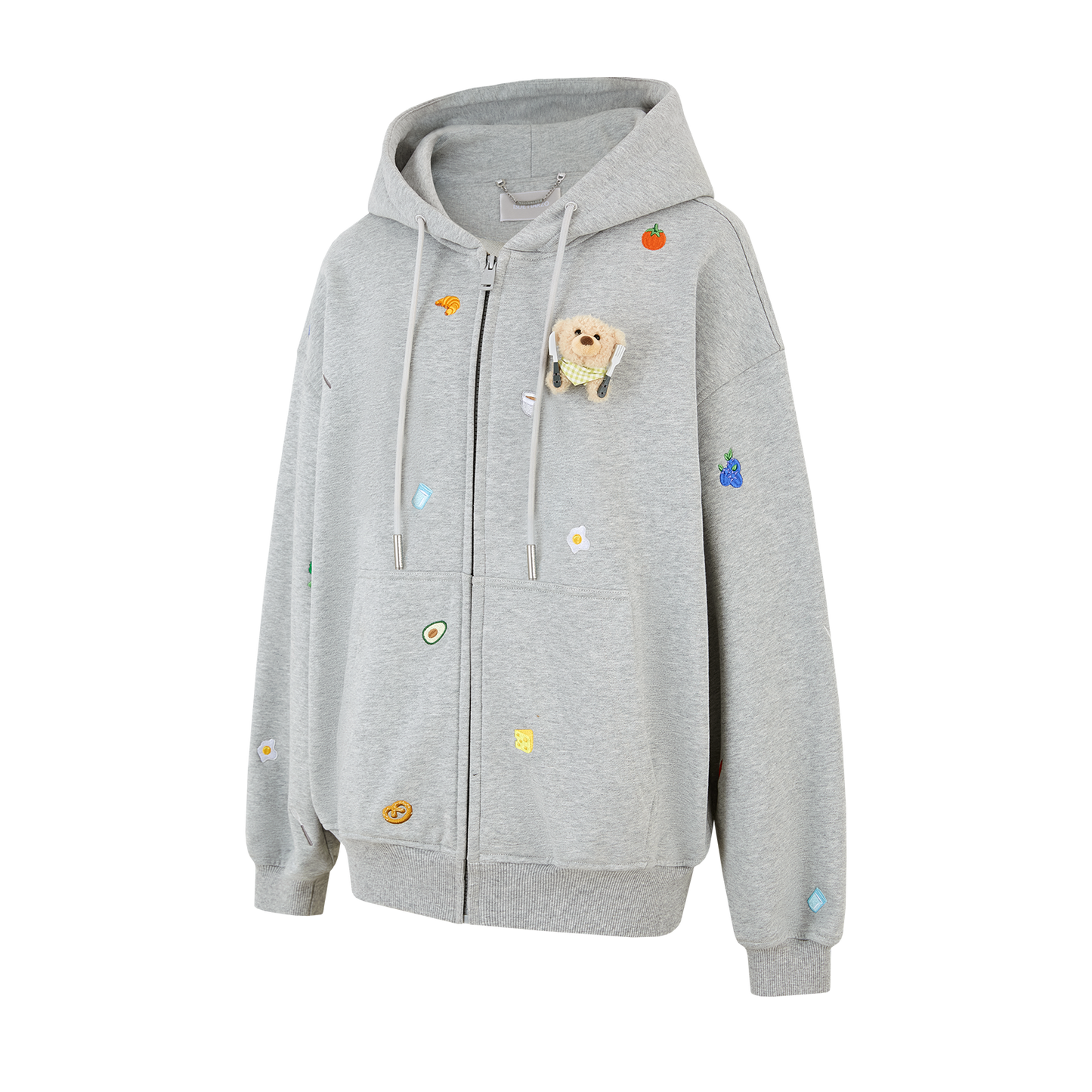 13DE MARZO Nutrition Breakfast Bear Hoodie Grey - 13DE MARZO