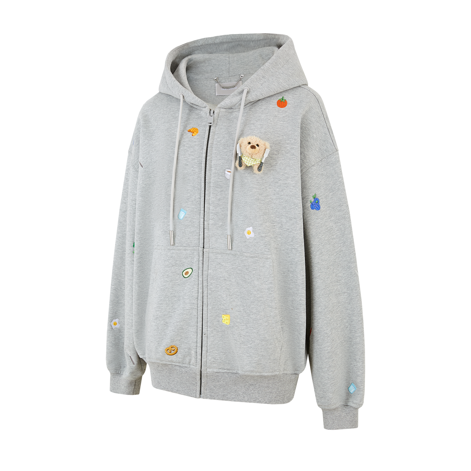 13DE MARZO Nutrition Breakfast Bear Hoodie Grey - 13DE MARZO