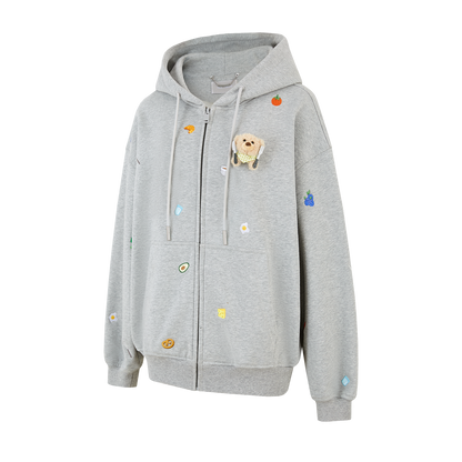 13DE MARZO Nutrition Breakfast Bear Hoodie Grey - 13DE MARZO