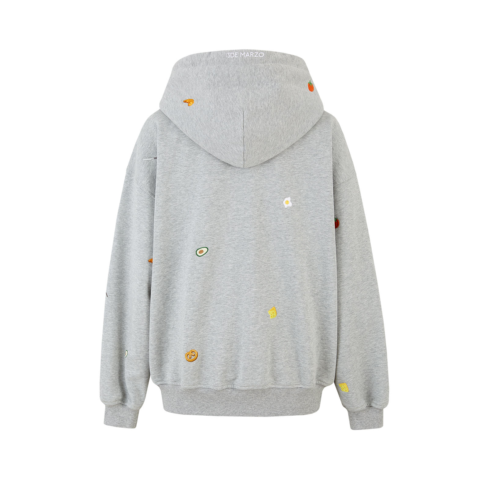 13DE MARZO Nutrition Breakfast Bear Hoodie Grey - 13DE MARZO