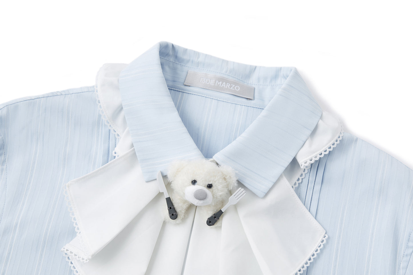 13DE MARZO Smocked Bouquet Sleeve Long Dress Blue - 13DE MARZO