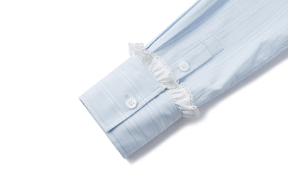 13DE MARZO Smocked Bouquet Sleeve Long Dress Blue - 13DE MARZO