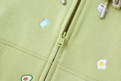 13DE MARZO Nutrition Breakfast Bear Hoodie Green - 13DE MARZO