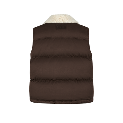 13DE MARZO Star Button Fur Collar Down Vest