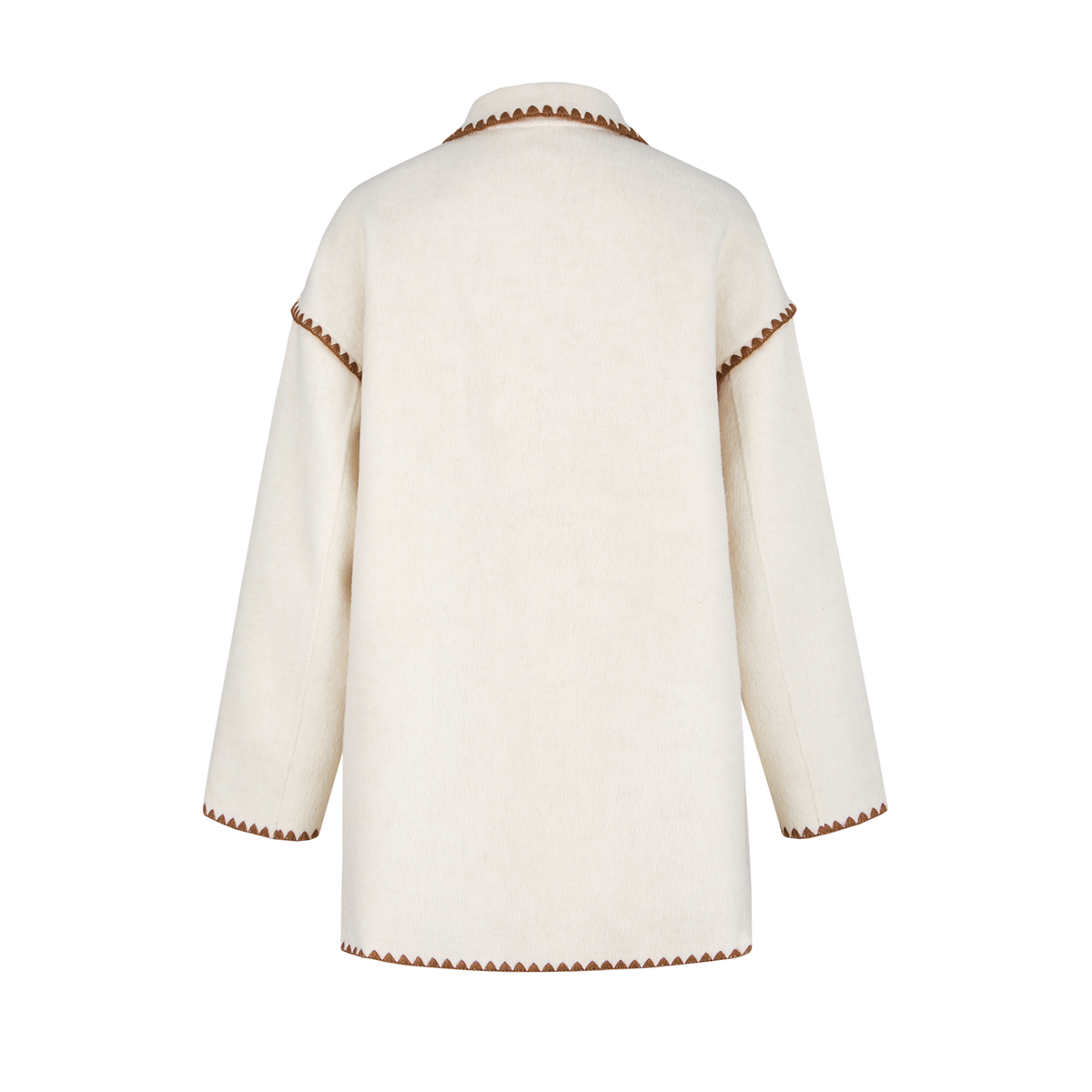 13DE MARZO Snow Bear Mid Length Scarf Coat White