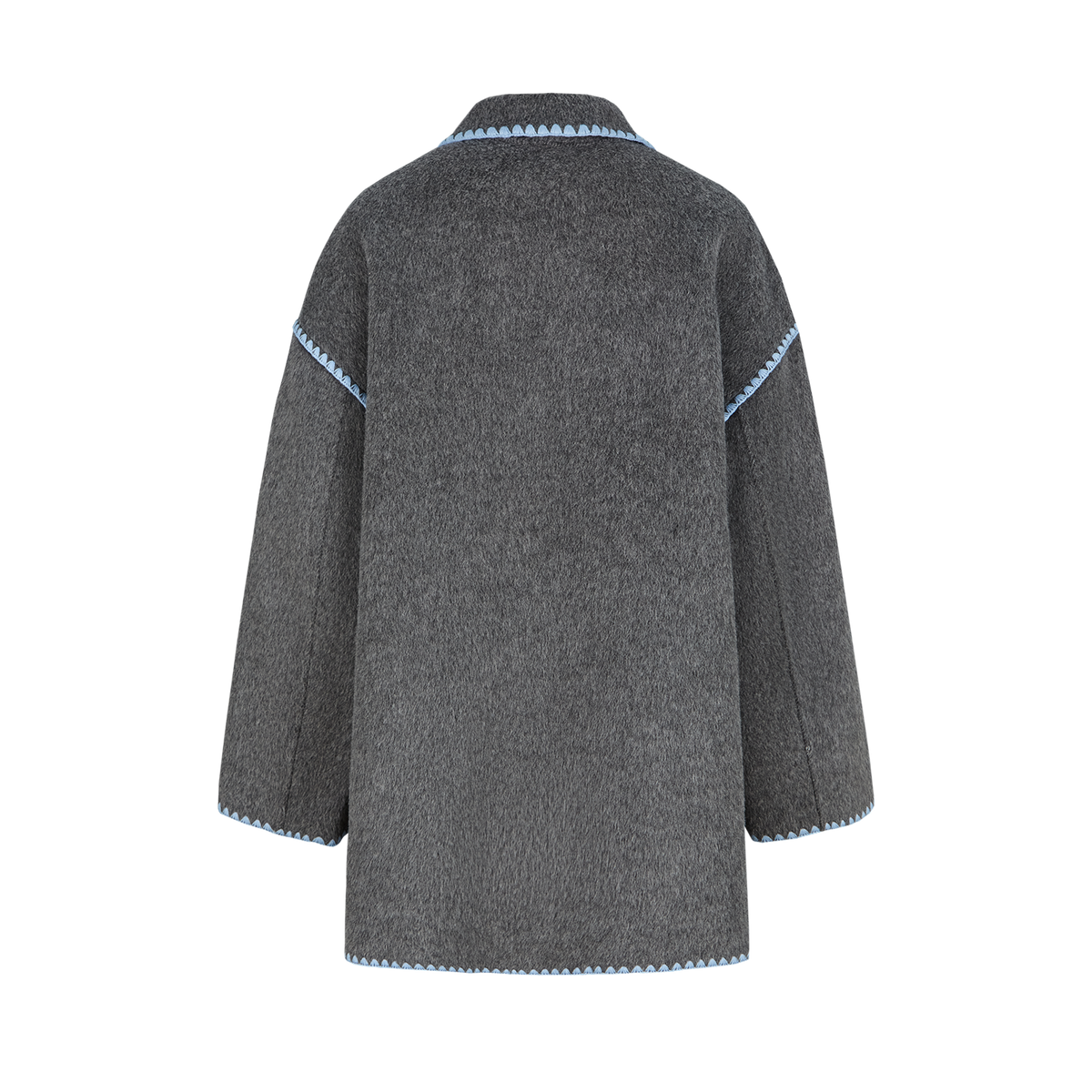 13DE MARZO Snow Bear Mid Length Scarf Coat Dark Grey