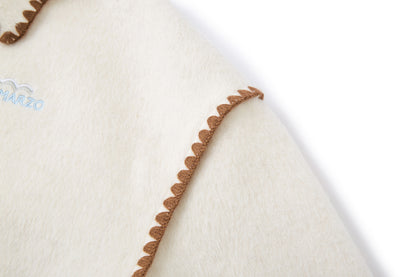 13DE MARZO Snow Bear Mid Length Scarf Coat White