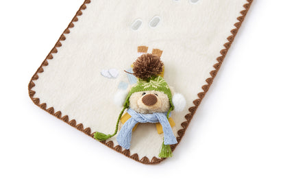 13DE MARZO Snow Bear Mid Length Scarf Coat White