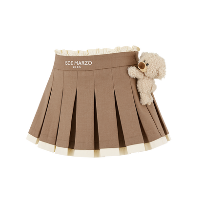 13DE MARZO BabyBear Pleated Dress Khaki