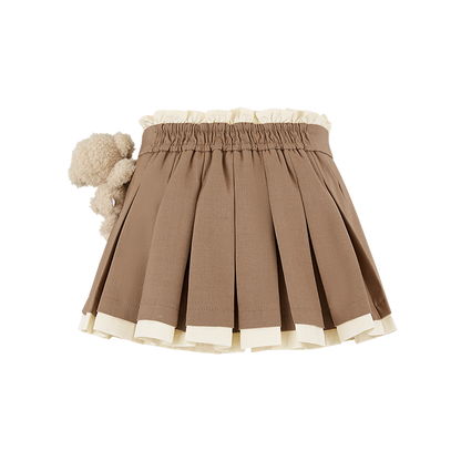 13DE MARZO BabyBear Pleated Dress Khaki