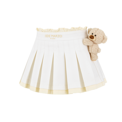 13DE MARZO BabyBear Pleated Dress White