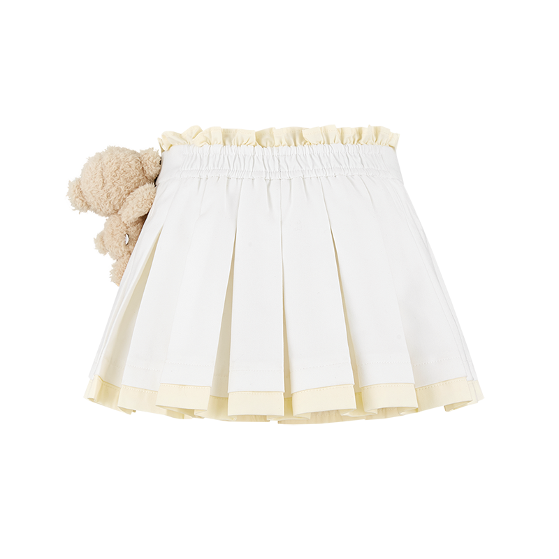 13DE MARZO BabyBear Pleated Dress White