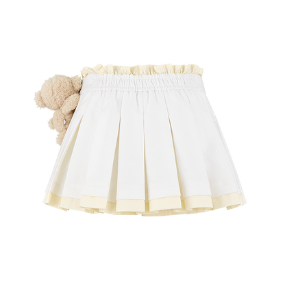 13DE MARZO BabyBear Pleated Dress White