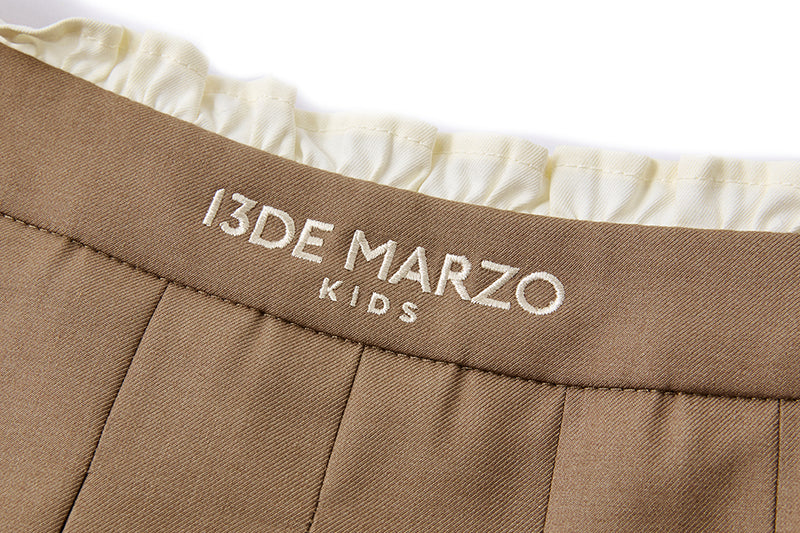 13DE MARZO BabyBear Pleated Dress Khaki