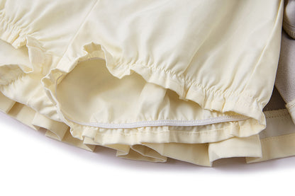 13DE MARZO BabyBear Pleated Dress Khaki