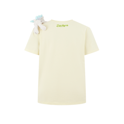 13DE MARZO Floral Bear Illustration T-Shirt Yellow - 13DE MARZO