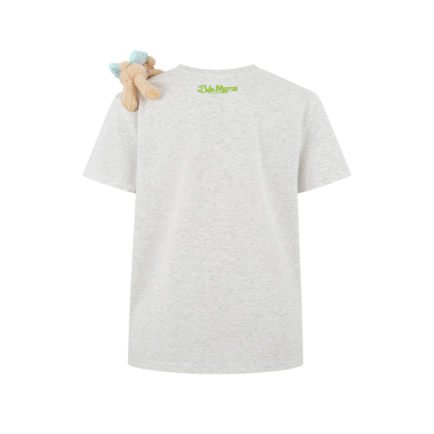 13DE MARZO Floral Bear Illustration T-Shirt Grey - 13DE MARZO