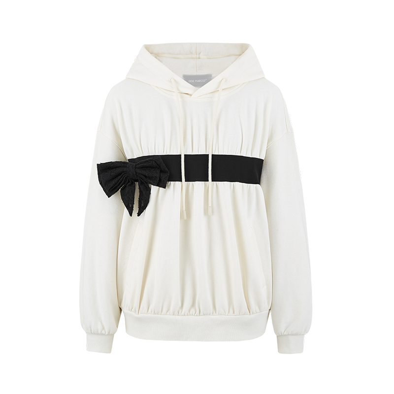 13DE MARZO Bow Detail Bear Print Sweatshirt