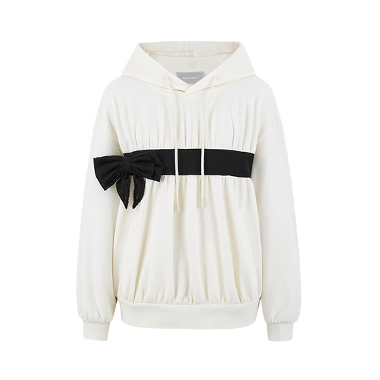 13DE MARZO Bow Detail Bear Print Sweatshirt