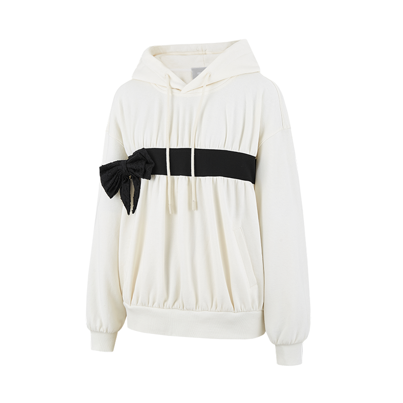 13DE MARZO Bow Detail Bear Print Sweatshirt