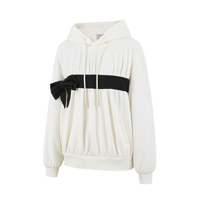 13DE MARZO Bow Detail Bear Print Sweatshirt