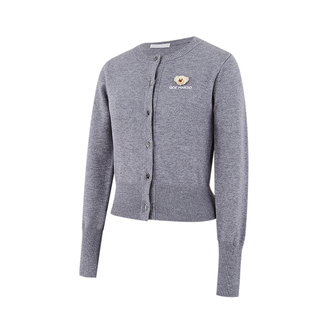 13DE MARZO Mini Logo Cardigan Grey