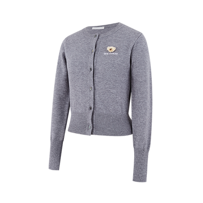 13DE MARZO Mini Logo Cardigan Grey