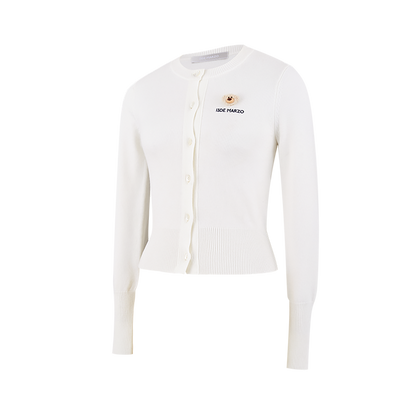 13DE MARZO Mini Logo Cardigan White