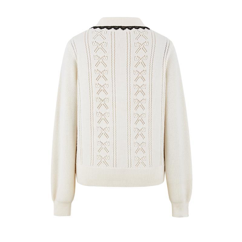 13DE MARZO Knitted Polo Collar Pullover