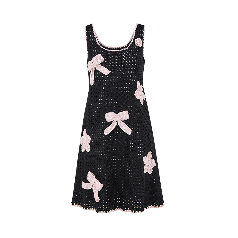 13DE MARZO Crochet Style Knitted Dress