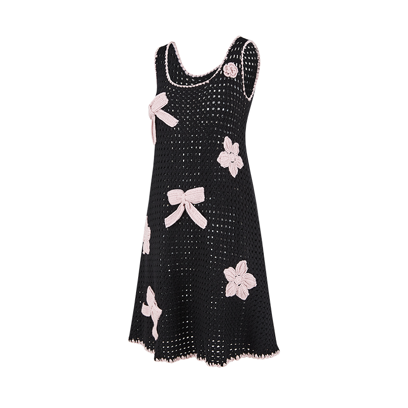 13DE MARZO Crochet Style Knitted Dress