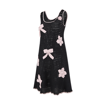 13DE MARZO Crochet Style Knitted Dress