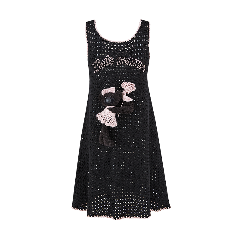 13DE MARZO Crochet Style Knitted Dress