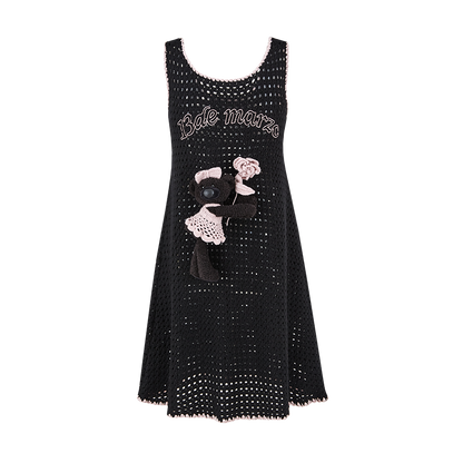13DE MARZO Crochet Style Knitted Dress