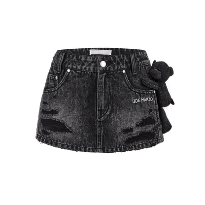 13DE MARZO Broken Bear Hot Jorts Black - 13DE MARZO