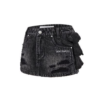 13DE MARZO Broken Bear Hot Jorts Black - 13DE MARZO
