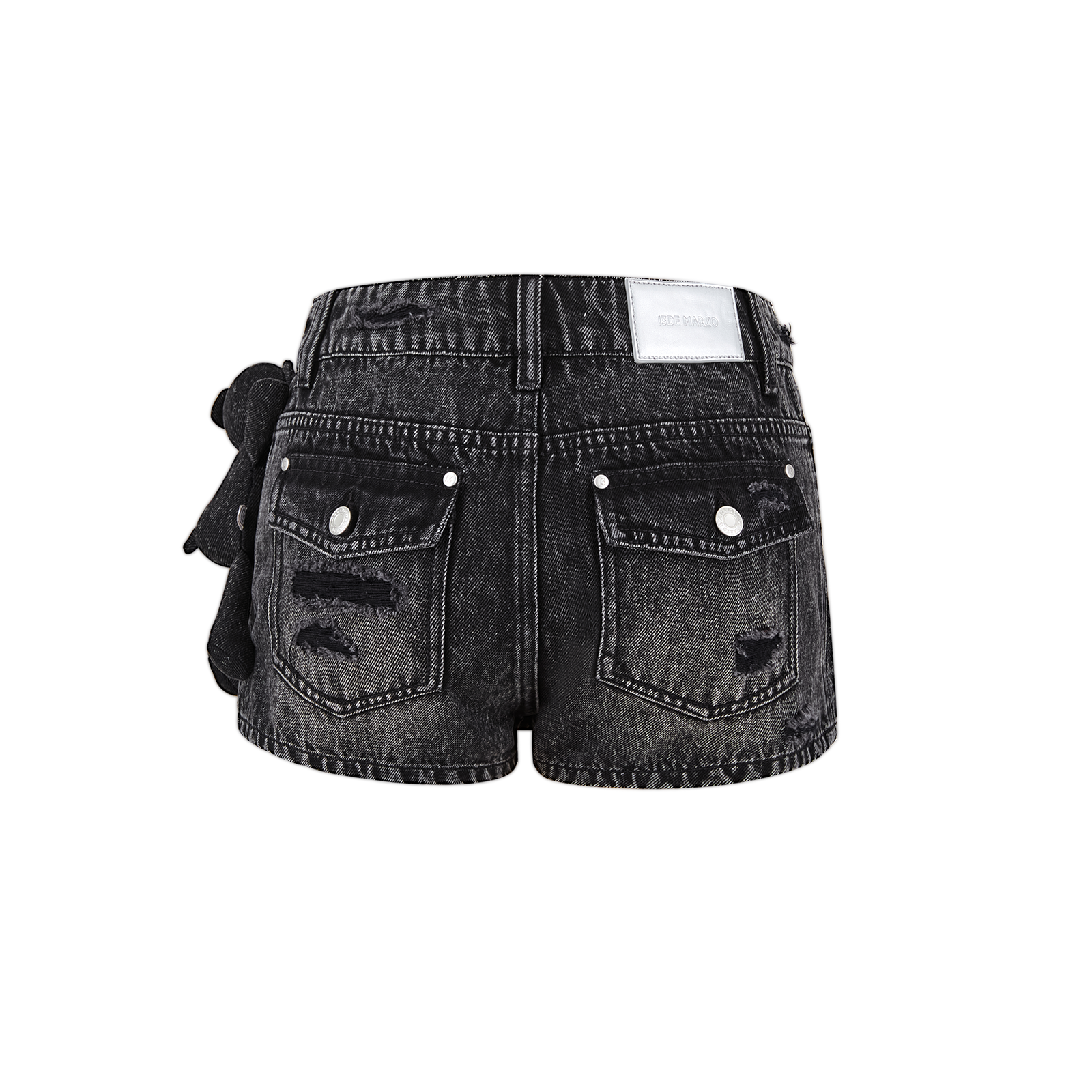 13DE MARZO Broken Bear Hot Jorts Black - 13DE MARZO